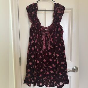 Altar'd State Burgundy Floral Mini Dress